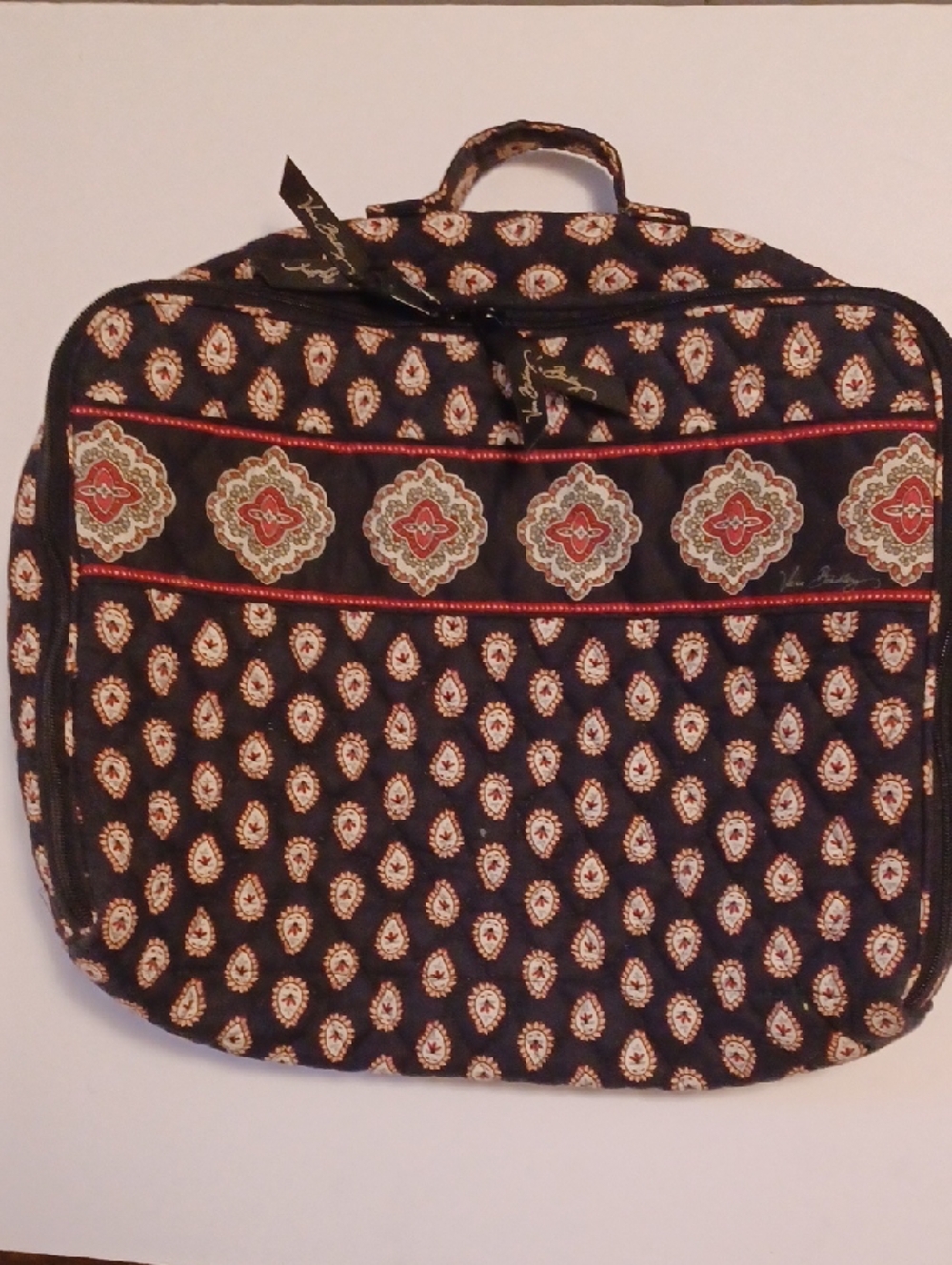 Vera Bradley Train Case "Classic Black" Pattern Retired Quilted Travel Case